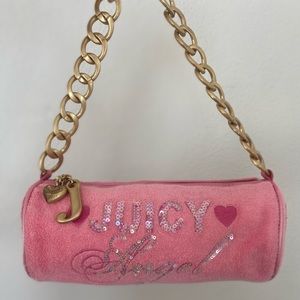 Juicy Couture Pink Terry Cloth Angel Barrel Bag.
